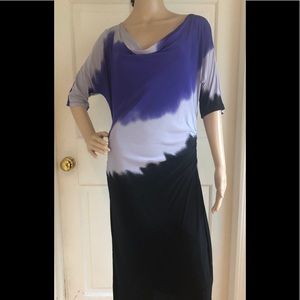 Kenneth Cole NY Dress Multicolored Purple Draped S